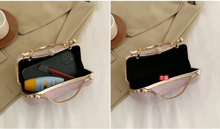 Women Elegant Crystal Bridal Wedding Clutch Bags