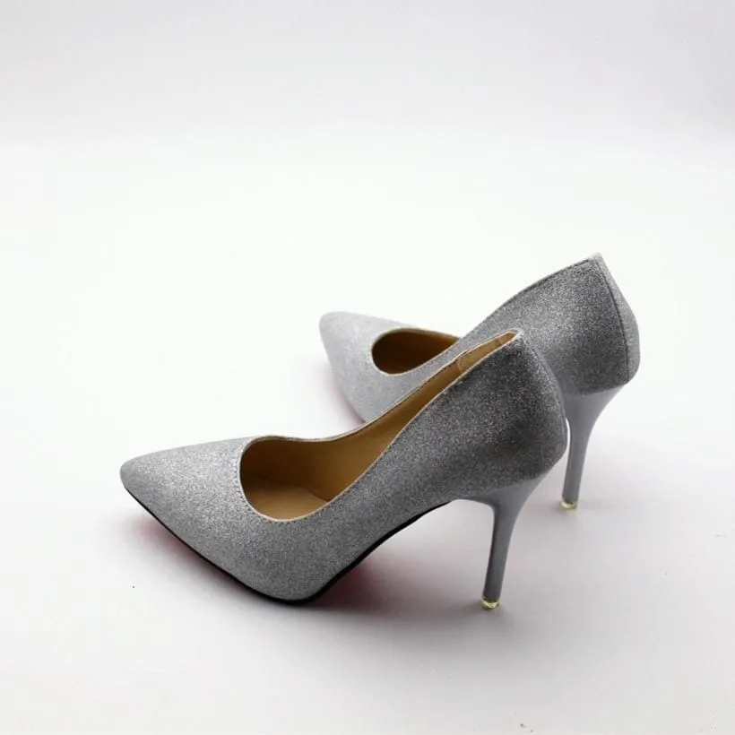 Women Fashion PU Leather 10cm High Heels