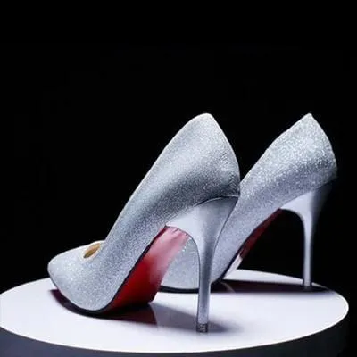 Women Fashion PU Leather 10cm High Heels