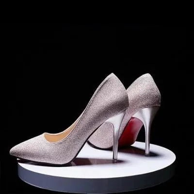 Women Fashion PU Leather 10cm High Heels