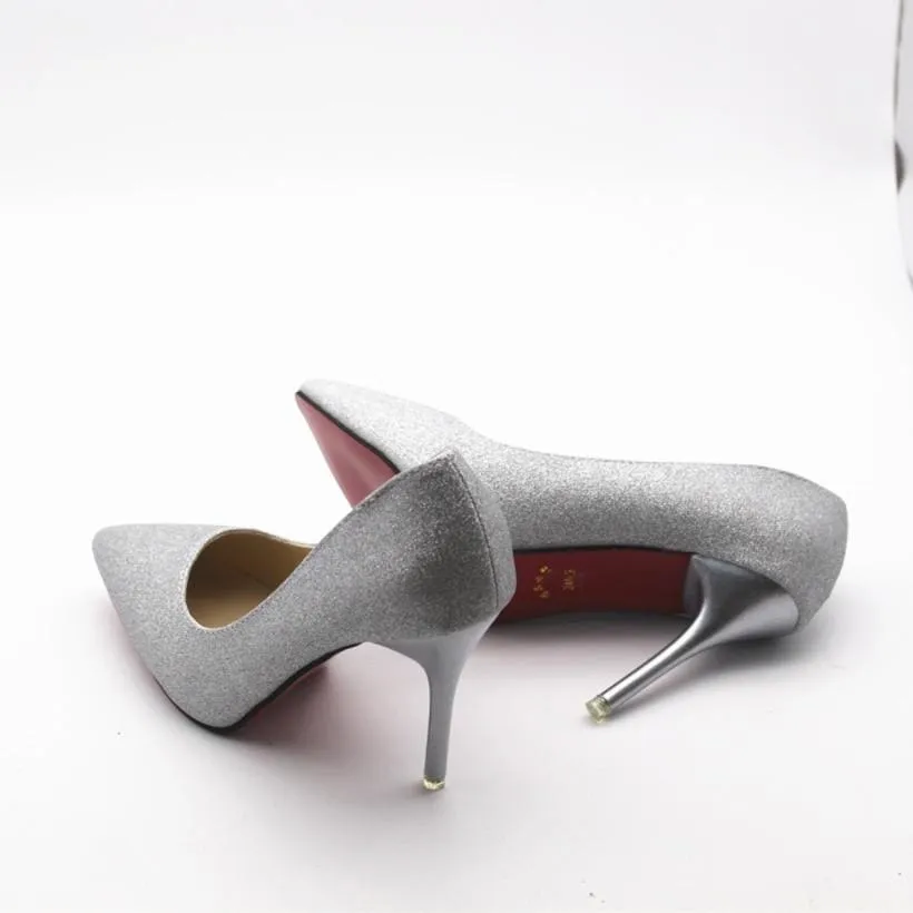 Women Fashion PU Leather 10cm High Heels