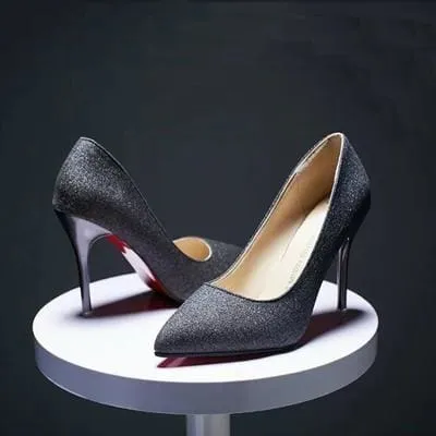 Women Fashion PU Leather 10cm High Heels