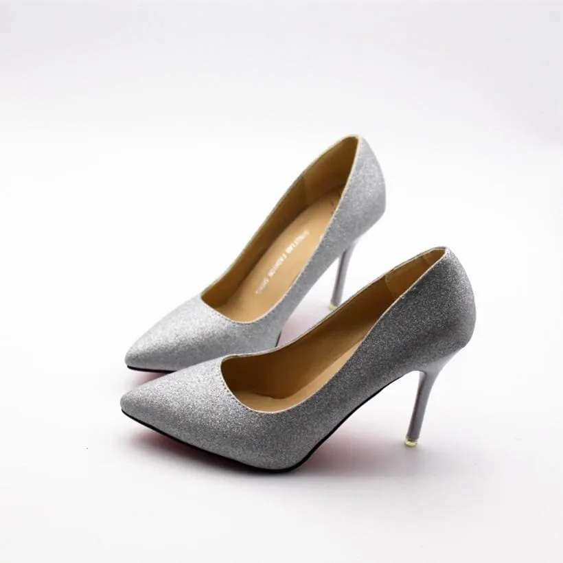 Women Fashion PU Leather 10cm High Heels