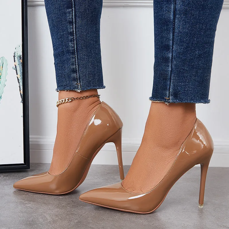 Women High Heels Pointed Toe Slip on Stiletto Pumps Dress Shoes