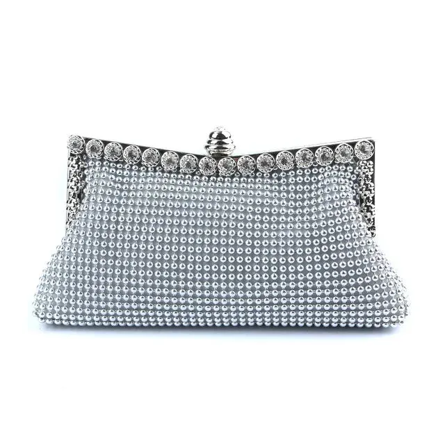 Women's Beautiful Sparkling Beaded Evening Clutch Bag
