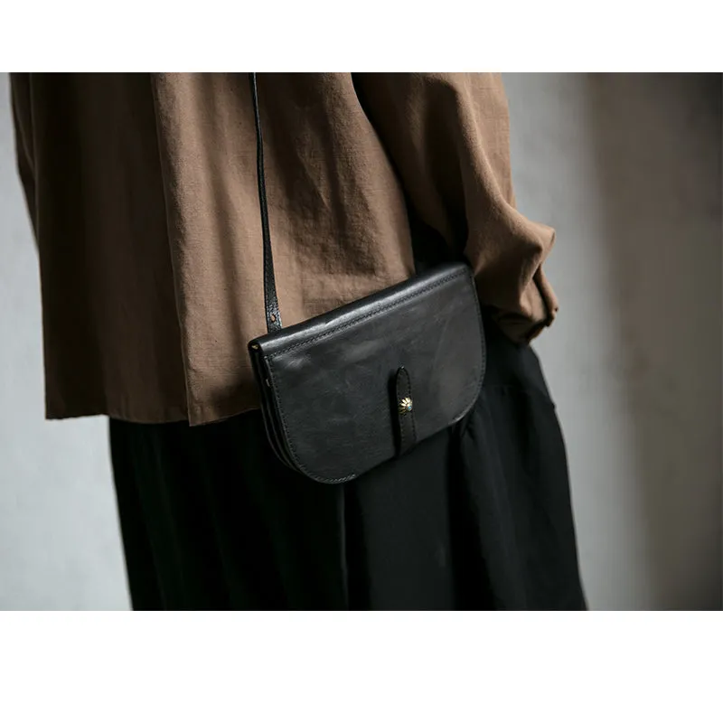 Womens Green Leather Crossbody Saddle Bag Purse Small Shoulder Bag