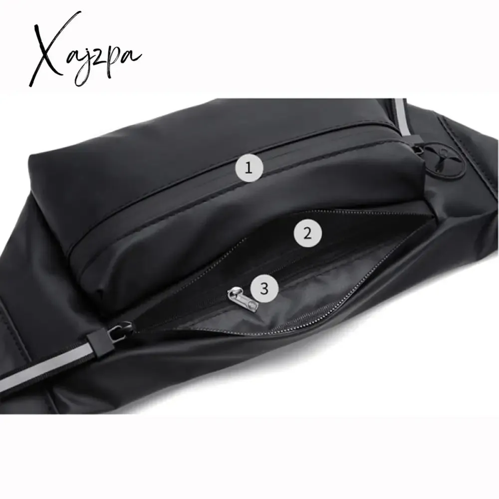 Xajzpa - Men Waist Fanny Pack Hip Bum Belt Bag Money Pouch Travel Fashion Waterproof Oxford Male Sling Cross body Chest Pack Purse Bags